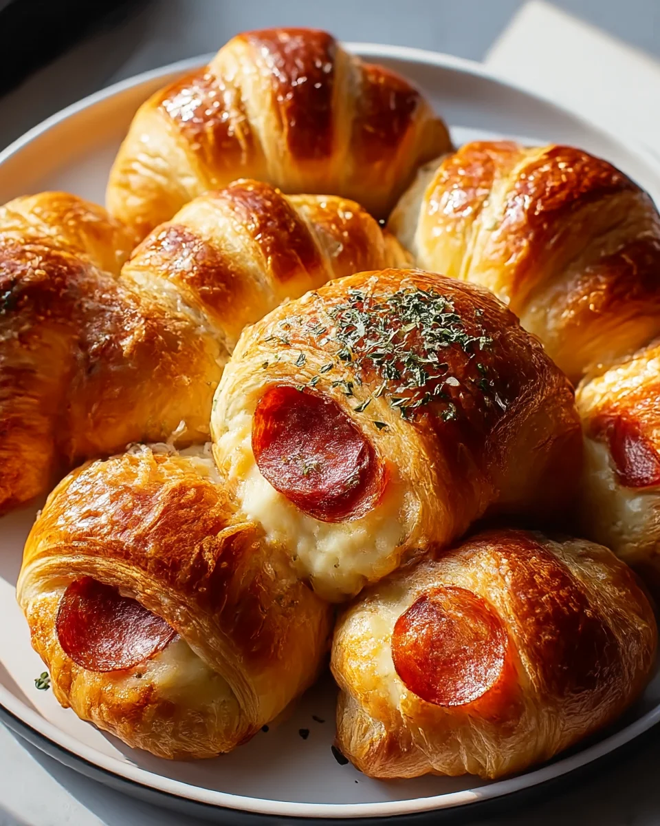 Mozzarella Beef Pepperoni Croissant Rolls